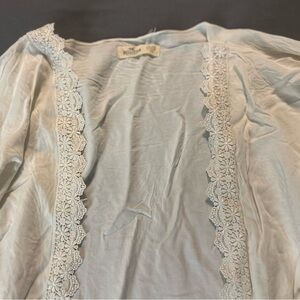 Hollister Light Blue Lace Trim Top